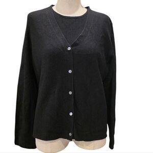 NWT'S Preston & York Black Cashmere blend 2pc Cardigan Sweater/Short sleeve top